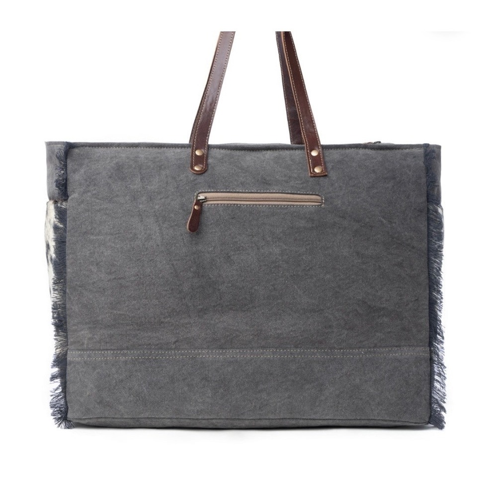 Myra Bag Cartwright Tote Bag Womens Large Black Cowhide Hand-Tooled S-7870 - Picture 11 of 12